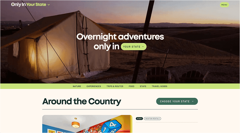 Only In Your State - Travel website