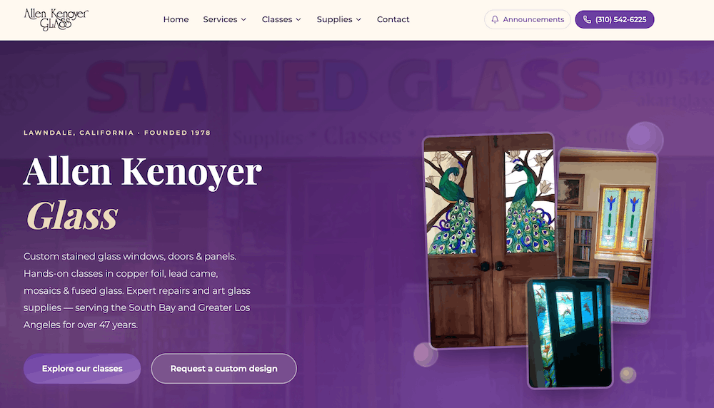 Allen Kenoyer Glass - Stained Glass Studio Home Page