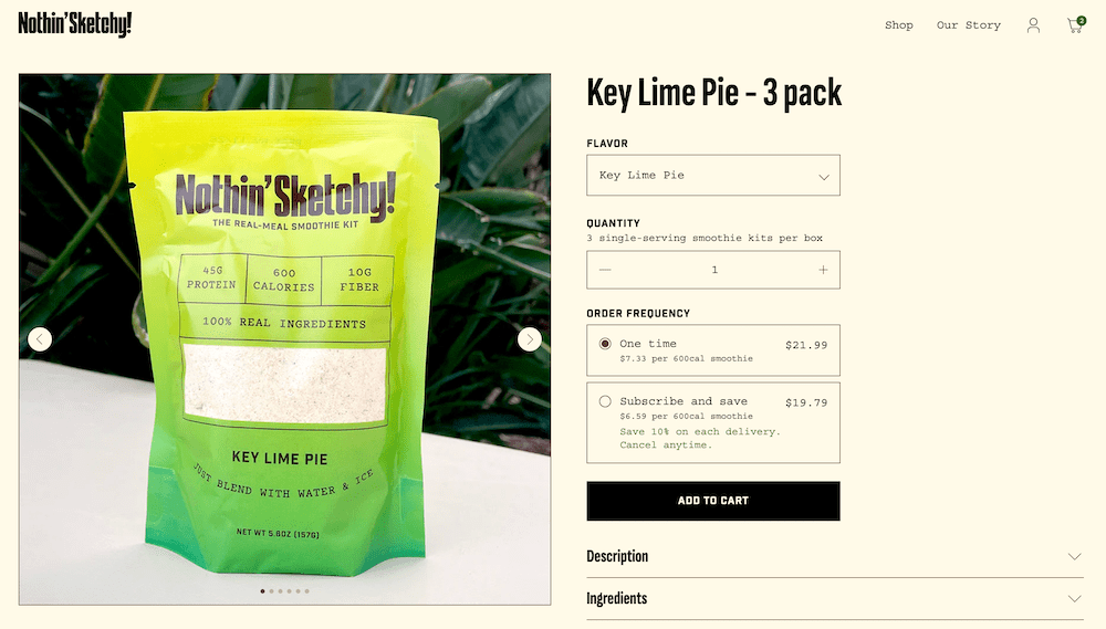 Nothin Sketchy Product Page